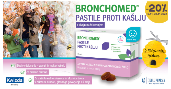 Bronchomed Pastile Proti Kašlju -20 % - Spletna Lekarna Ljubljana