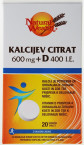 Natural Wealth Kalcijev citrat 600 mg + D 400 i.e. - okus limone, 20 šumečih tablet