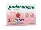 Junior-angini, pastile za otroke z okusom jagode, 24 pastil